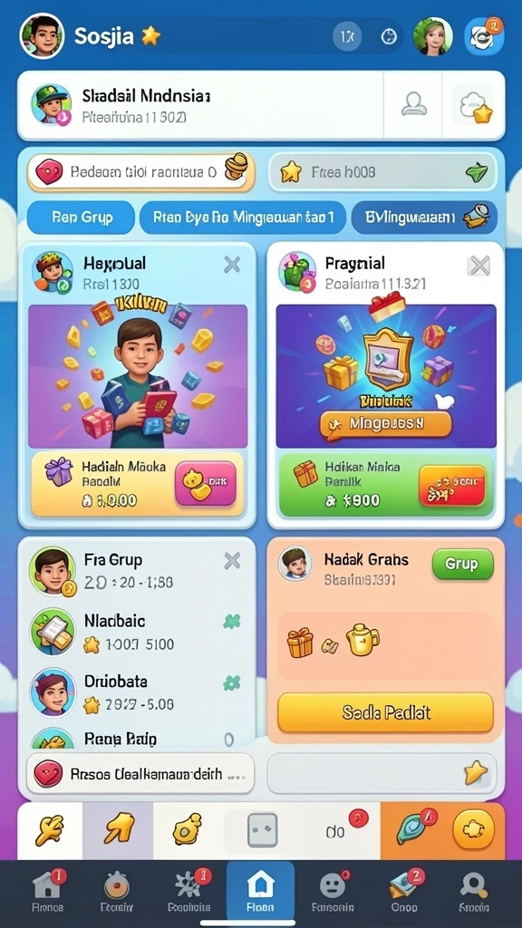 Grafis karakter yang detail dan berwarna.