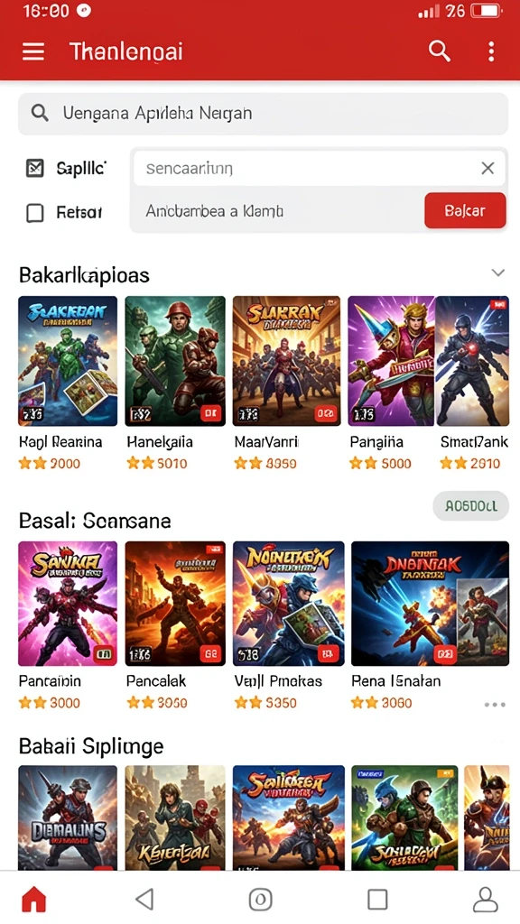 Beragam pilihan permainan yang dapat dipilih.