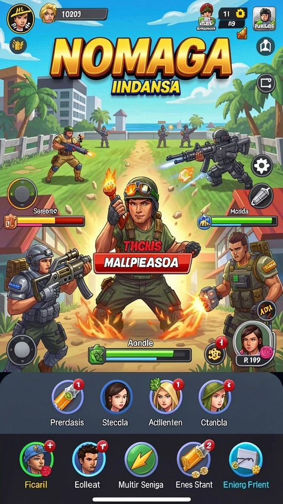 Tangkapan layar menunjukkan karakter utama dalam aksi.