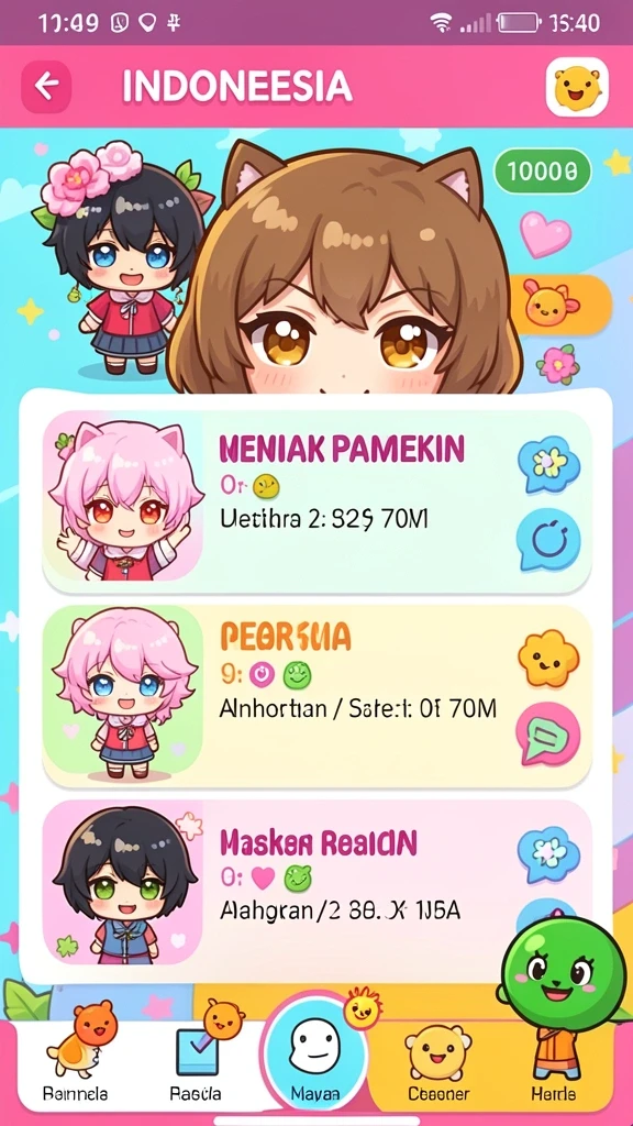 Karakter beragam dengan kemampuan yang unik.