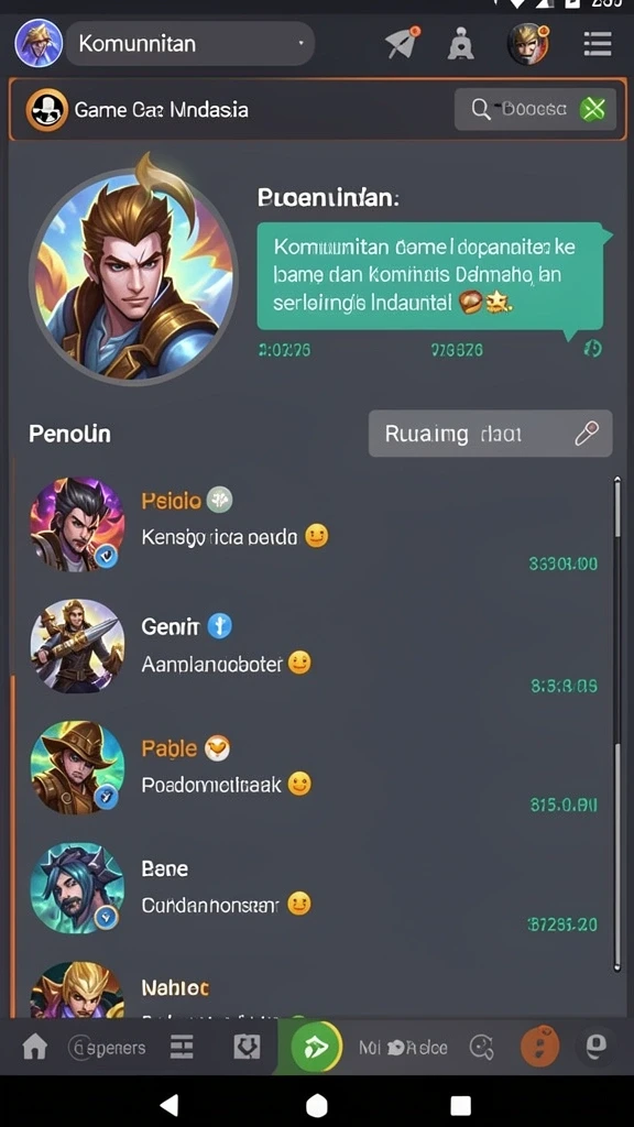 Screenshot pertandingan di arena yang menegangkan.